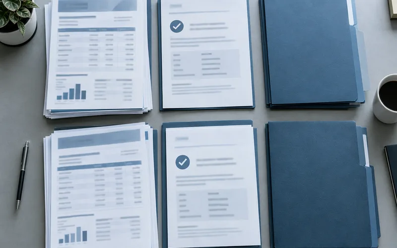Organized consolidation loan documents prepared for a mortgage review