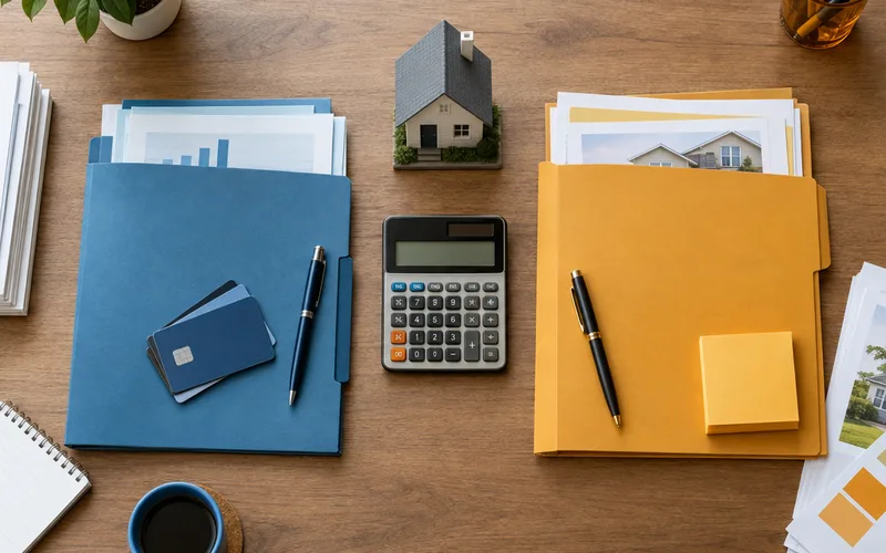 Two organized financial paths representing a decision to consolidate debt or wait