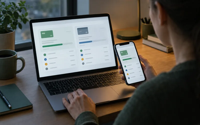 Cardholder monitoring old and new credit accounts after a transfer